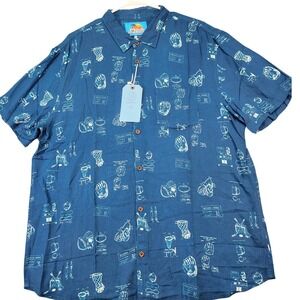 Balls Beachwear Sports‎ Print Button Up Shirt Short Sleeve XL